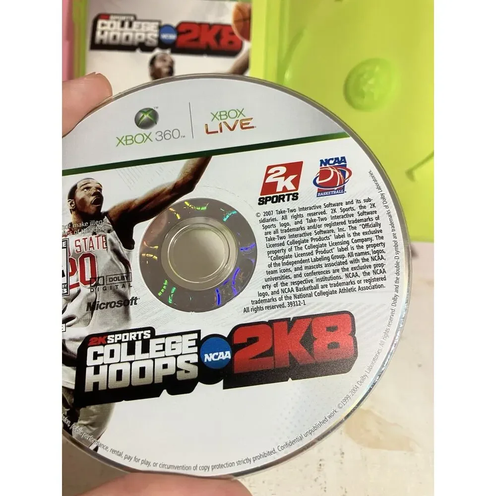2K Sports College Hoops 2K8 Microsoft Xbox 360 Basketball Game 2007 (UNTESTED)
